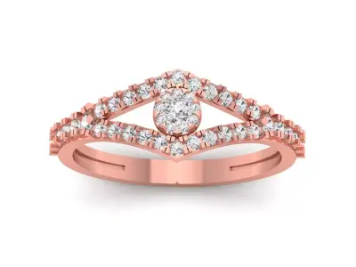 Solitaire Wedding Engagement Women Rings Split Shank Ring 3D print model