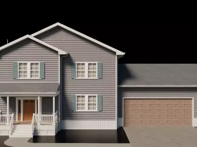 American Cottage House 1 Low-poly 3D model purchase