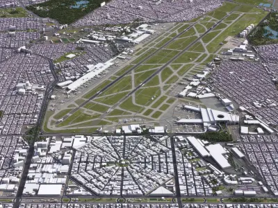 Mexico City Airport Low-poly 3D model
