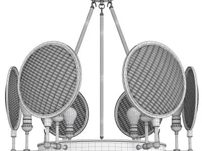 Cartweight 6 Light Oil Rubbed Bronze Round Chandelier Low-poly 3D model