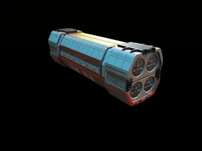 PBR Sci fi capsule Low-poly 3D model