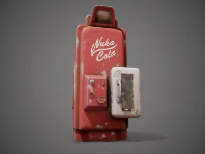  Fallout - Nuka Cola Vending Machine Low-poly 3D model