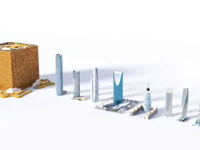 Riyadh tallest buildings 3D model
