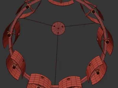 JANICE modern chandelier with metal and glass shades 3D model