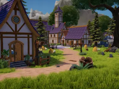 Stylized Fantasy Medieval Bundle Low-poly 3D model