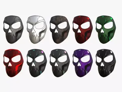 10 Scifi Skull Mask A Collection - Fantasy Character Design 3D Model Pack