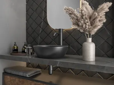 Black bathroom  3D model