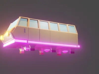 Free low poly flying future bus  Free low-poly 3D model