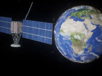 Satellites Package  10 Assets Low-poly 3D model