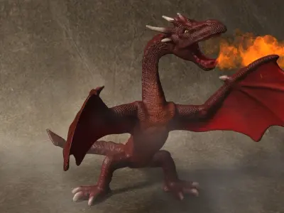 Red Dragon Rigged 3D model purchase