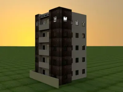 Four-Floor Residential Building code 101 3D print model