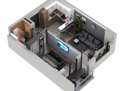 3D floor plans apartment 3D model