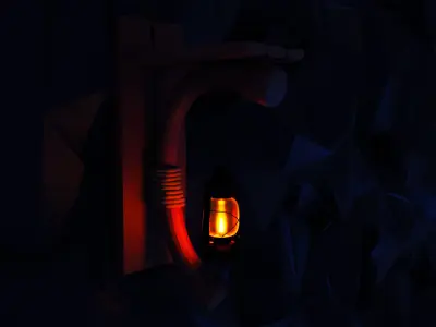 Gas lamb Low-poly 3D model