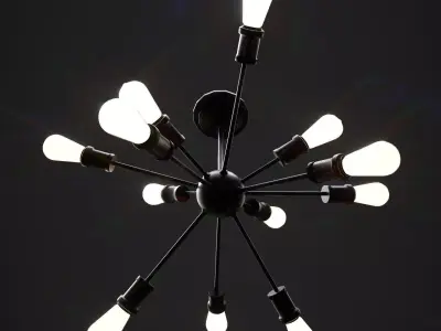 Sputnik Chandelier Low-poly 3D model