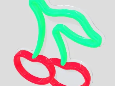 CC0 - Neon Sign Cherry Free low-poly 3D model