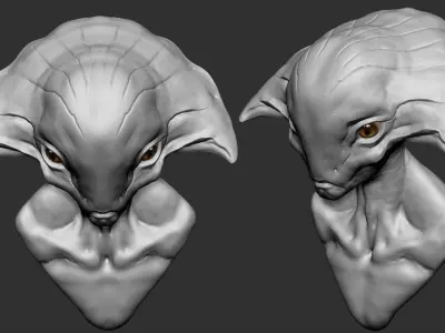Alien Head 01 3D model