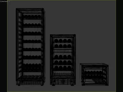 Modern Wine Cooler Collection with LED Lighting 3D model