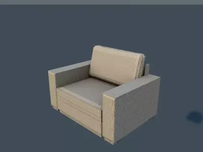 Armchair lounge chair Low-poly 3D model