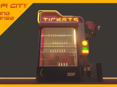 Scifi City Vending Machines Asset Pack Low-poly 3D model