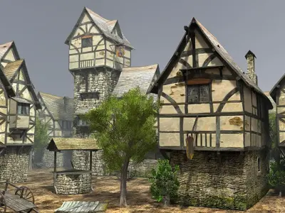 Medieval Slum Low-poly 3D model