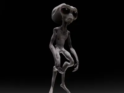 Alien Animated and Rigged Low-poly 3D model