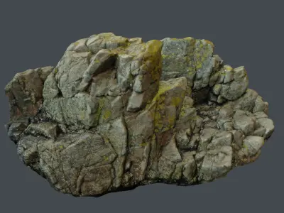 3d scanned rock cliff i 3D model