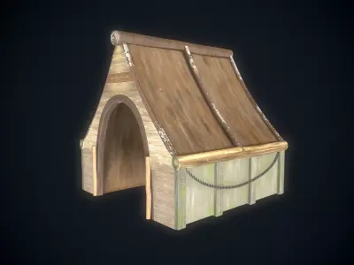 Cabin -Hut Low-poly 3D model