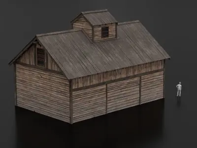 West Wild Barn 03 Low-poly 3D model