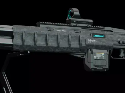 QBS-2000 gun with handle 3D model