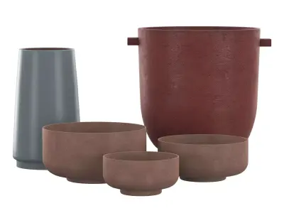 Dual Floor Vase - Small by fermLIVING 3D model