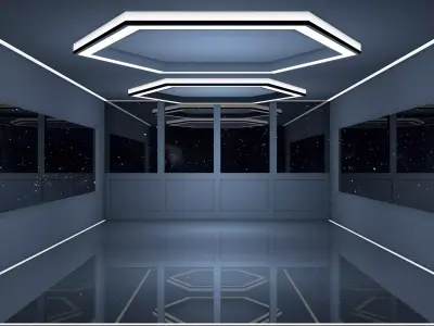 Sci Fi Room Low-poly 3D model 33