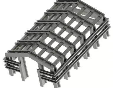 Exquisite Steel Building Frame 3D print model