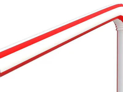 Bendy Plastic Drinking Straw Striped 3D model
