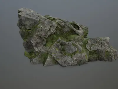 Skull Cave Low-poly 3D model 7
