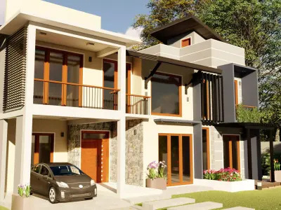 Modern residential building  3D model buy
