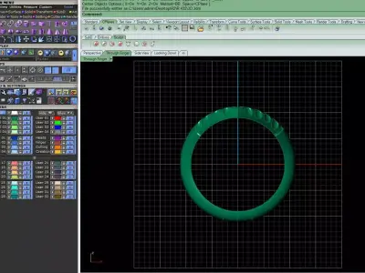 Structured Pulse gold ring 3D print model