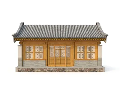 Ancient Chinese Architecture Distribution room 02 Low-poly 3D model