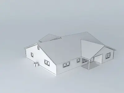 House with Office Free 3D model