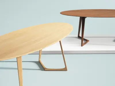 Twist Oval Dining Table 220 3D model