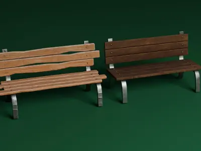 Benches Low-poly 3D model