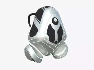 SciFi Backpack H05 Steel Bright - Fashion Character Design Low-poly 3D model