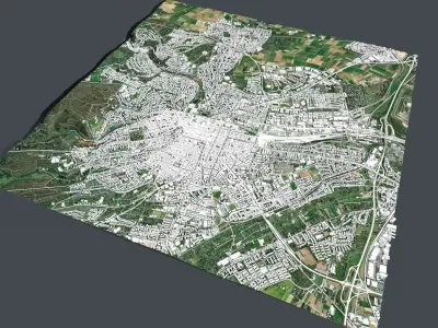 Cityscape Wiesbaden Germany 3D model
