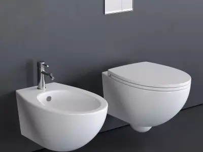 Ceramica Catalano Velis Wall-hung WC Low-poly 3D model