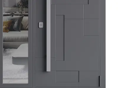Modern entrance door 01 3D model