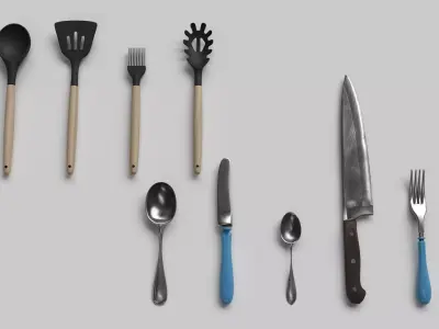 Echise Bruno Cutlery set v2 Updated Low-poly 3D model
