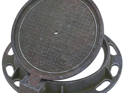 Sewer hatch Low-poly 3D model