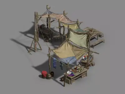 Game Prairie - stalls 02 3D model