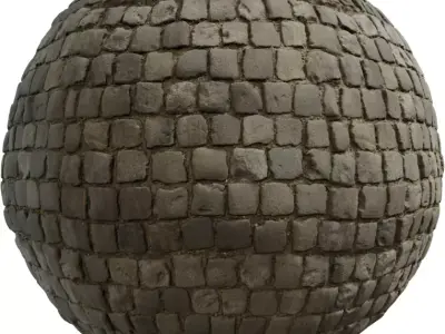 Rounded Basalt Cobblestone Street Texture