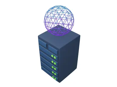 Server Computing Icon v1 002 Low-poly 3D model