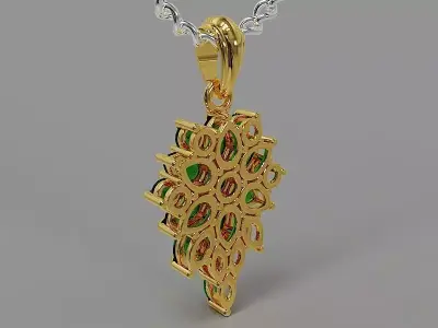 Prong set multi shaped gemstones necklace 3D print model